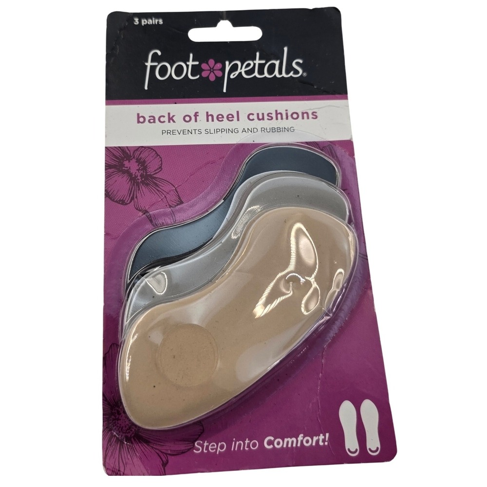 Foot Petals Back of Heel Cushions‎ 3 Pair Pack Assorted Colors 71067.FP.00999 O7